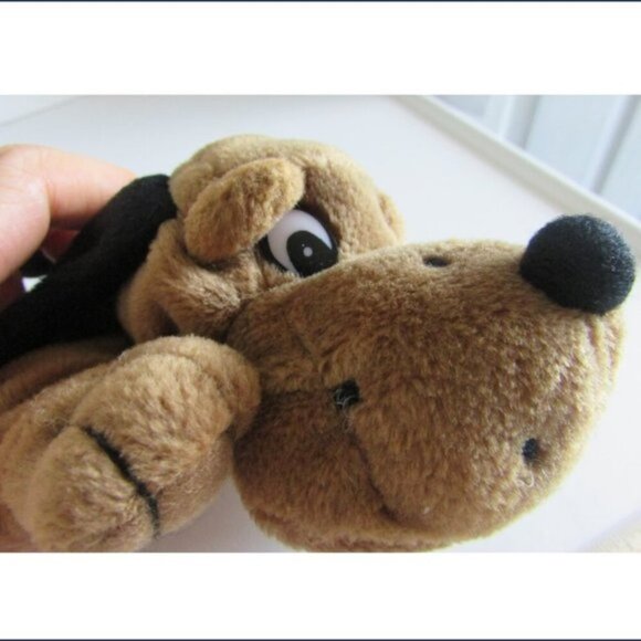 Brown Bassett Hound Dog Puppy with Black ears 7" long spotted nose PLUSH - Picture 6 of 10
